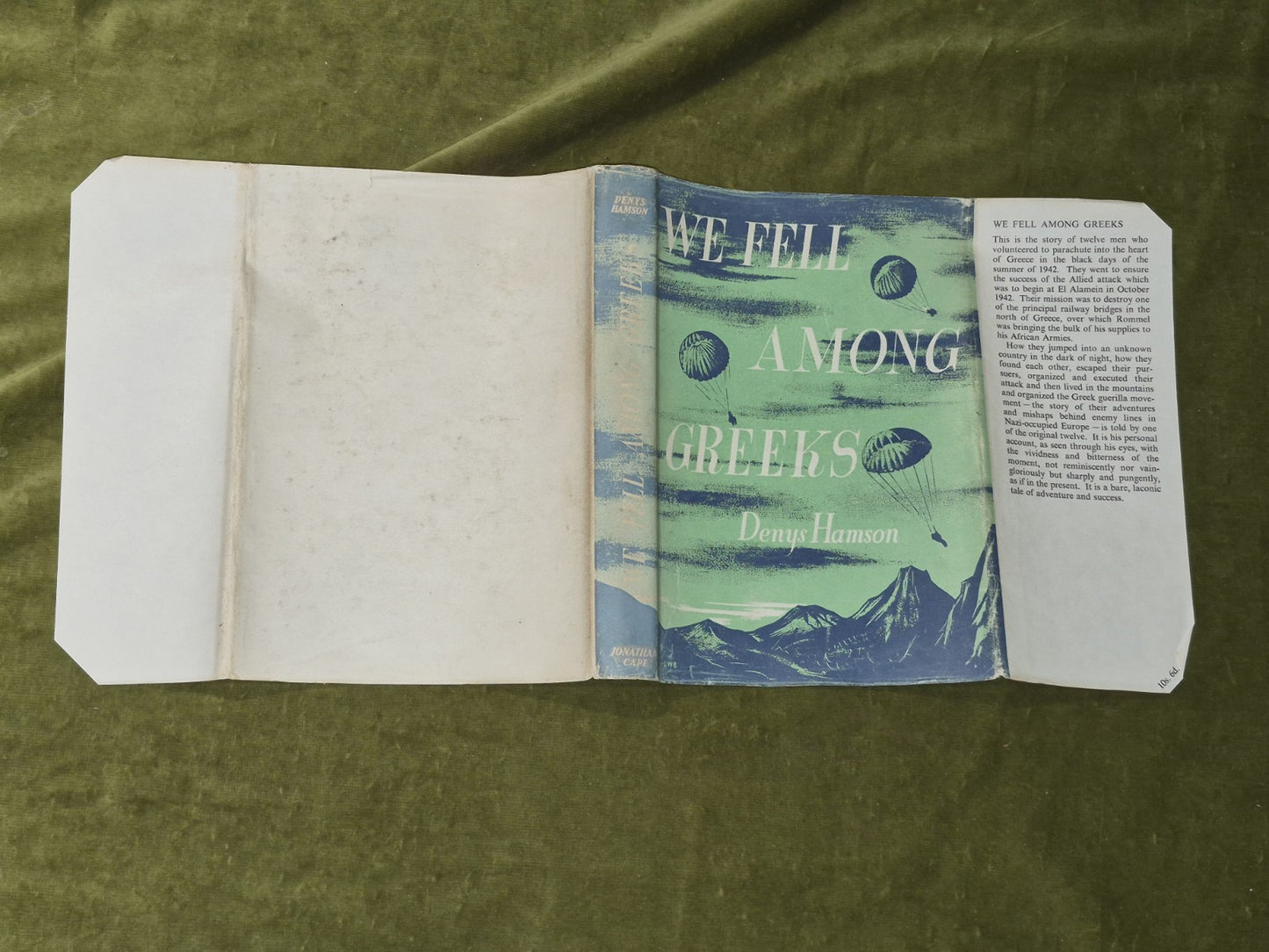 We Fell Among Greeks - Denys Hamson Jonathan Cape 1946 HB DJ3