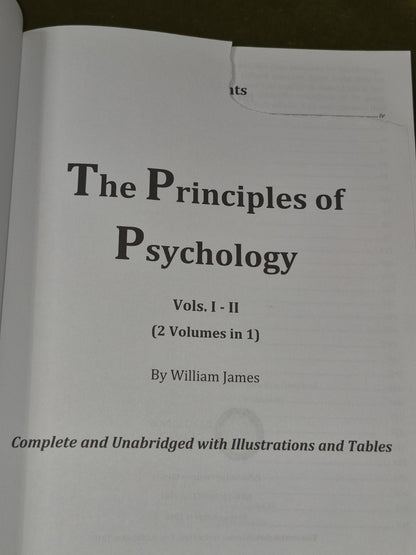 The Principles of Psychology, Vols. 1-2 (2 Volumes in 1)3
