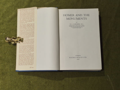 Homer and the Monuments - H.L. Lorimer , Macmillan 1950 1st HB DJ4