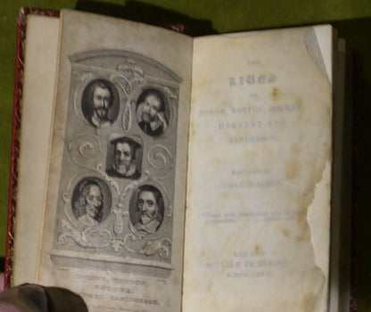 1827 Izaac Walton's Lives John Donne etc Miniture Leather Fine Binding R. Nelson5