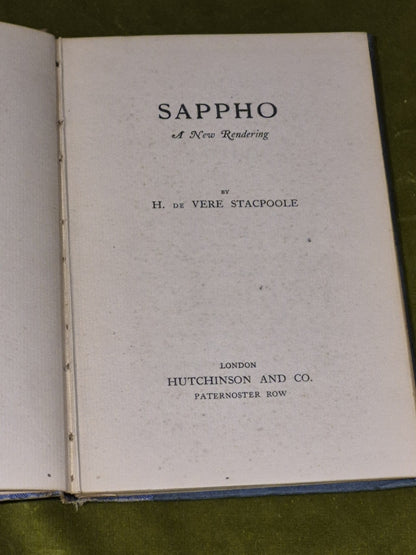 Sappho : A New Rendering - H  De Vere Stacpoole - est. circa 1920 Hardcover3
