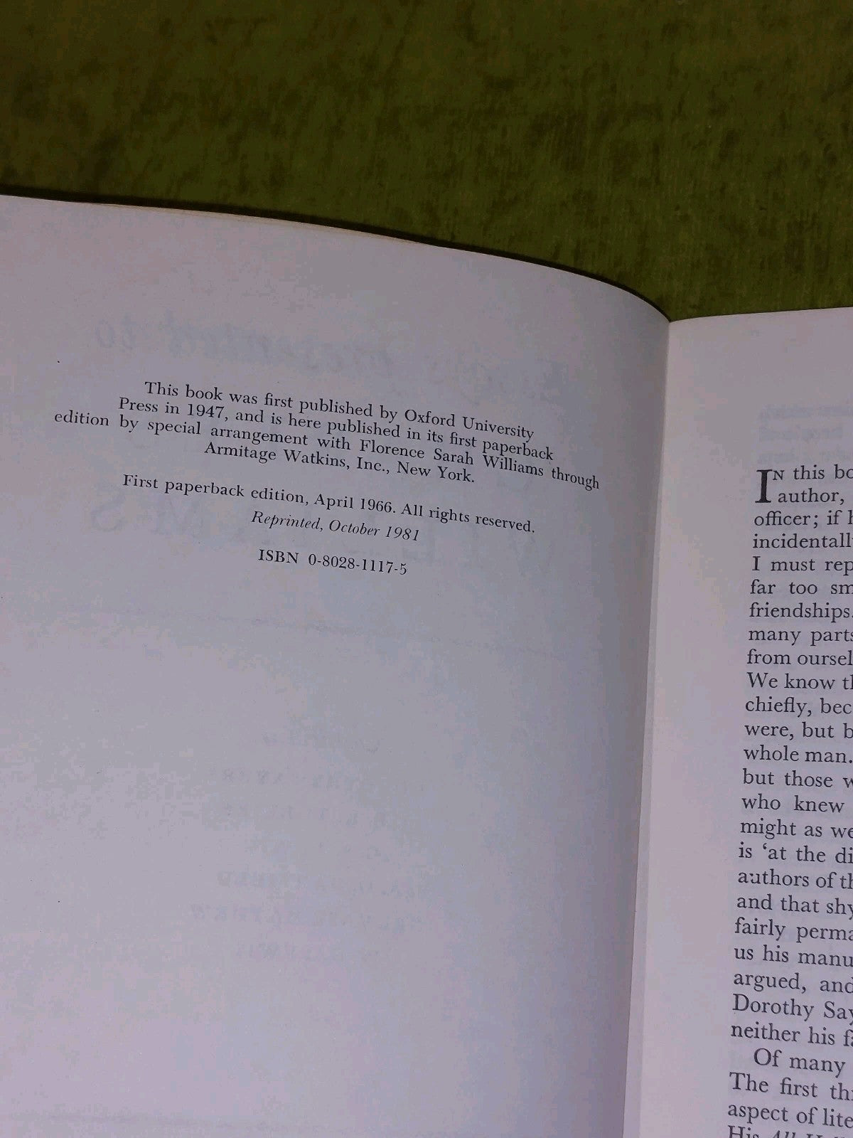 Essays Presented To Charles Williams By C S Lewis (1981) [Eerdmans] Pb Book3