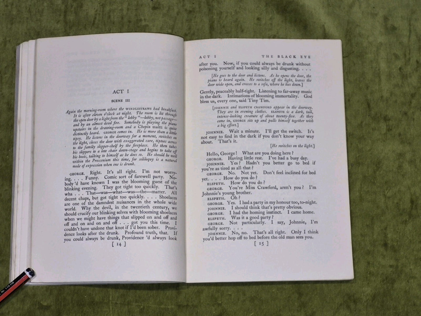 The Black Eye by James Bridie - signed - 1935 first edition Scottish Comedy Play4