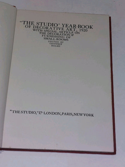 1920 The Studio Year Book of Decorative Art - Geoffrey Holme Hb Book 2
