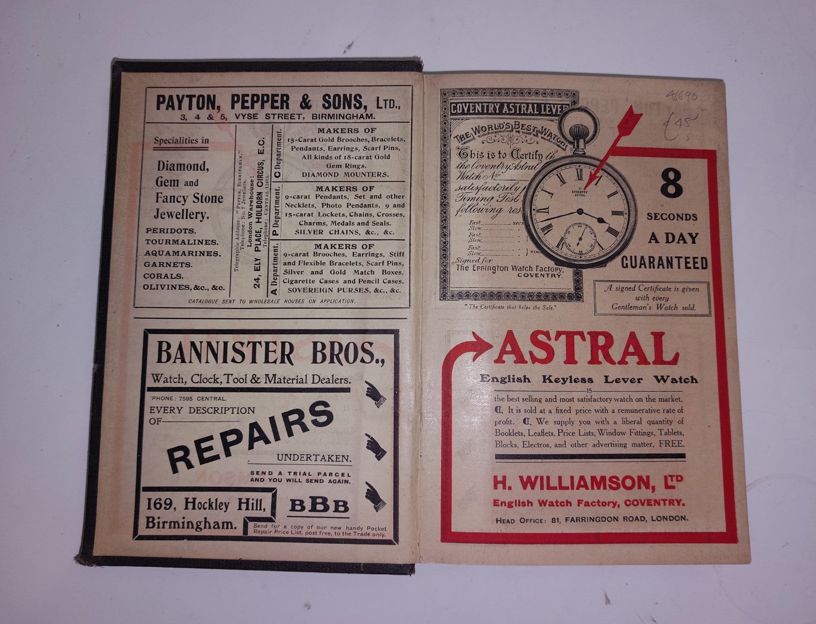 The Jeweller & Metalworker Annual 1912  Adverts, Gold & Silver2