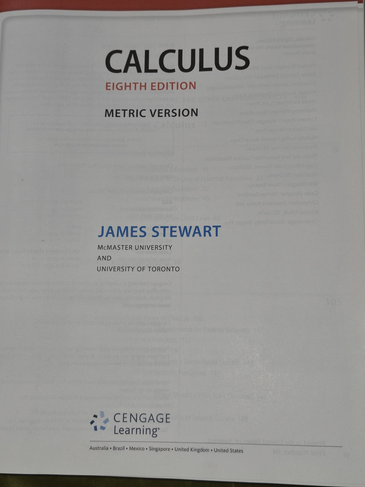 James Stewart Calculus Metric Version 8E 2016 Hardback3