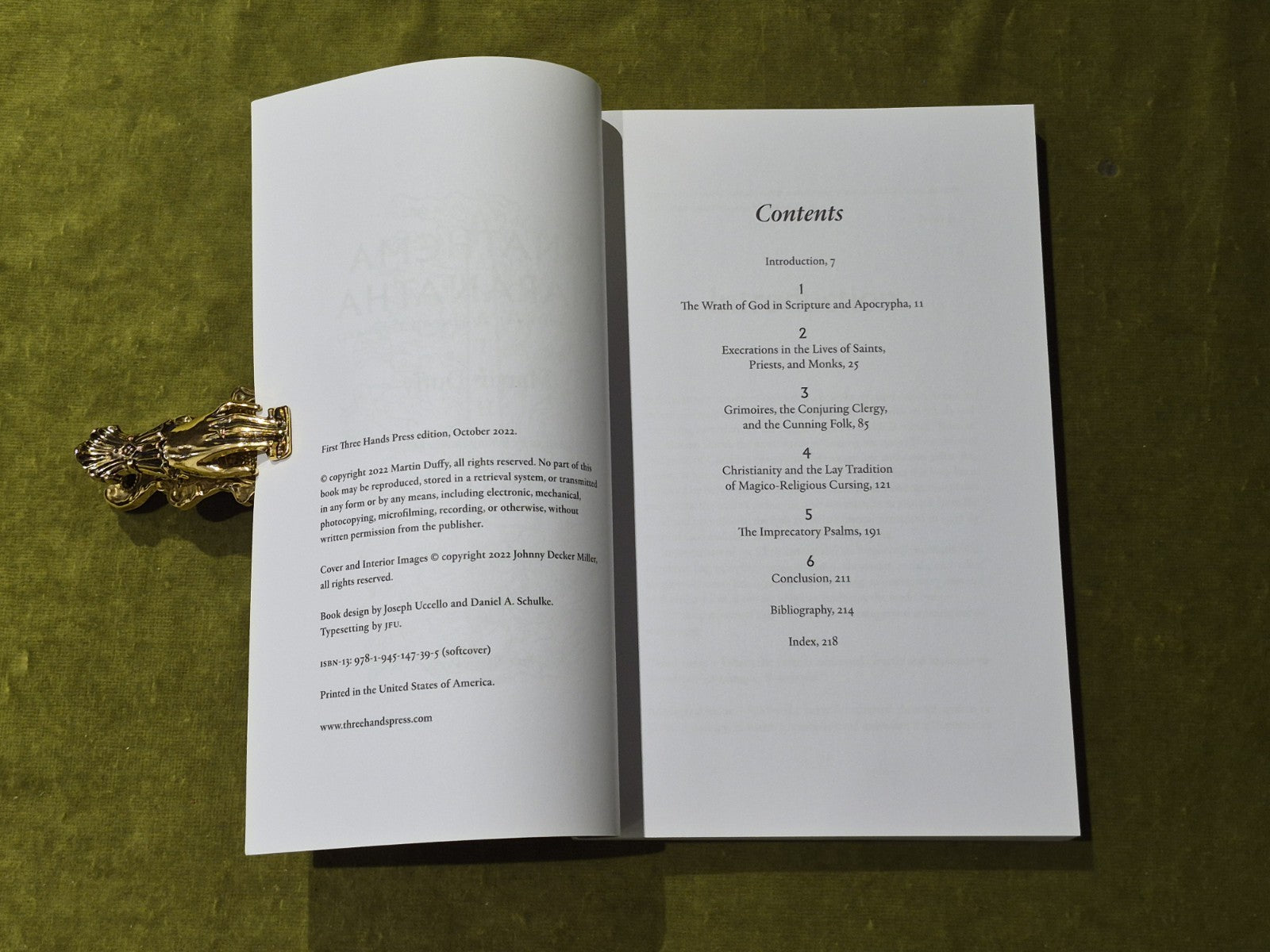 Anathema Maranatha - Martin Duffy , Three Hands Press 2022 1st PB5