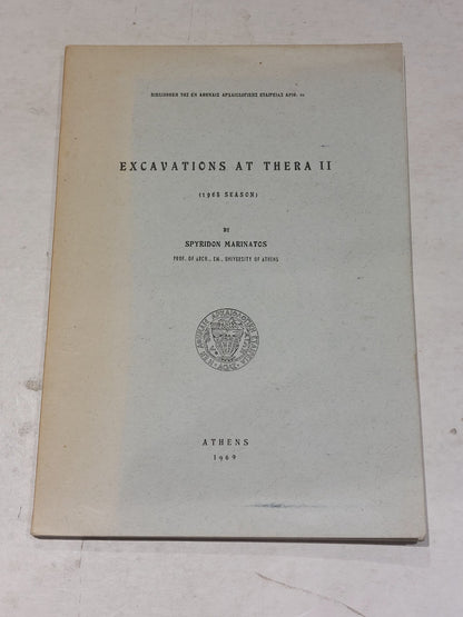 Excavations at Thera II (1969) By Spyridon Marinatos - Athens0