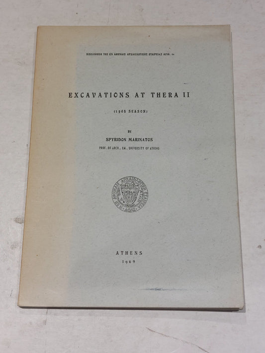 Excavations at Thera II (1969) By Spyridon Marinatos - Athens0