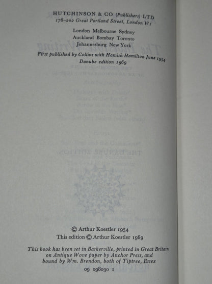 The Invisible Writing Arthur Koestler Danube Edition Second Volume Hardback5