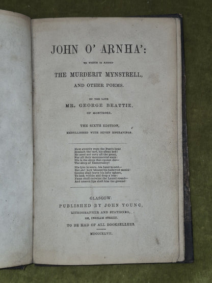 John O' Arnha' The Murderit Mynstrell George Beattie John Young 18474