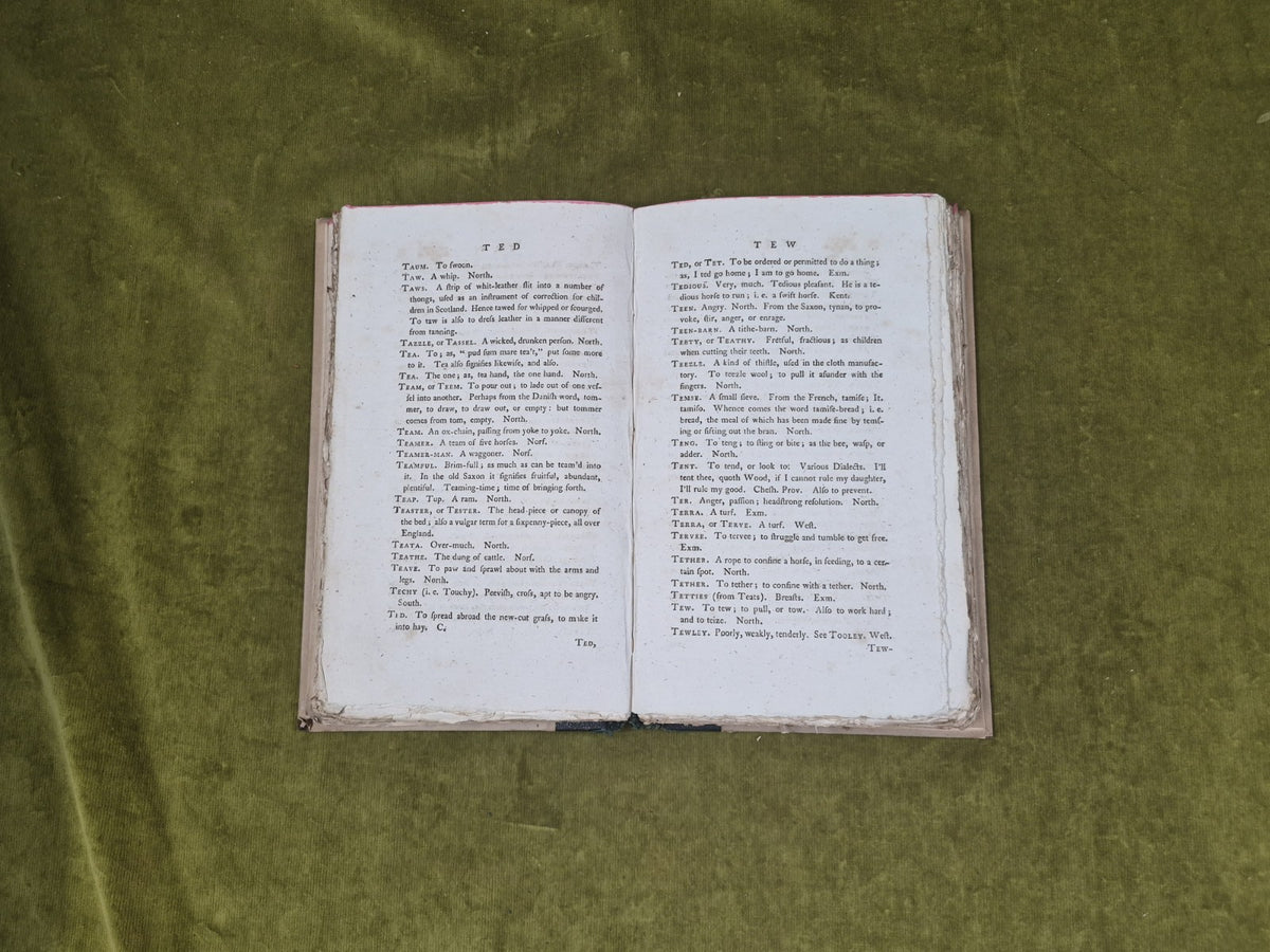 A Provincial Glossary by Francis Grose - 2nd Ed corrected for S Hooper 1790 HB6