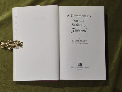 A Commentary on the Satires of Juvenal - E. Courtney 1980 HB DJ4