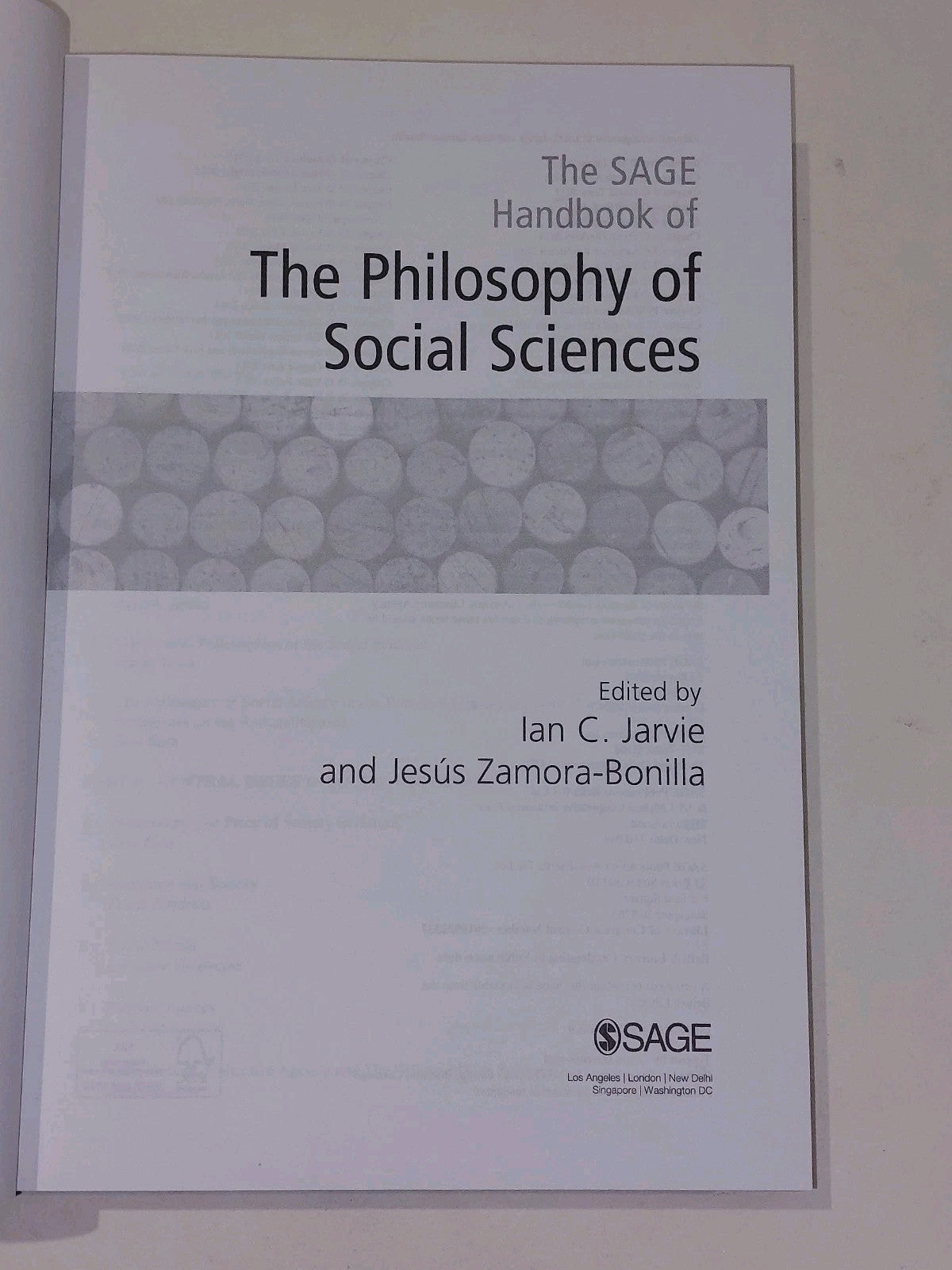 SAGE Handbook of the Philosophy of Social Sciences - Javie & Zamora-Bonilla 20114