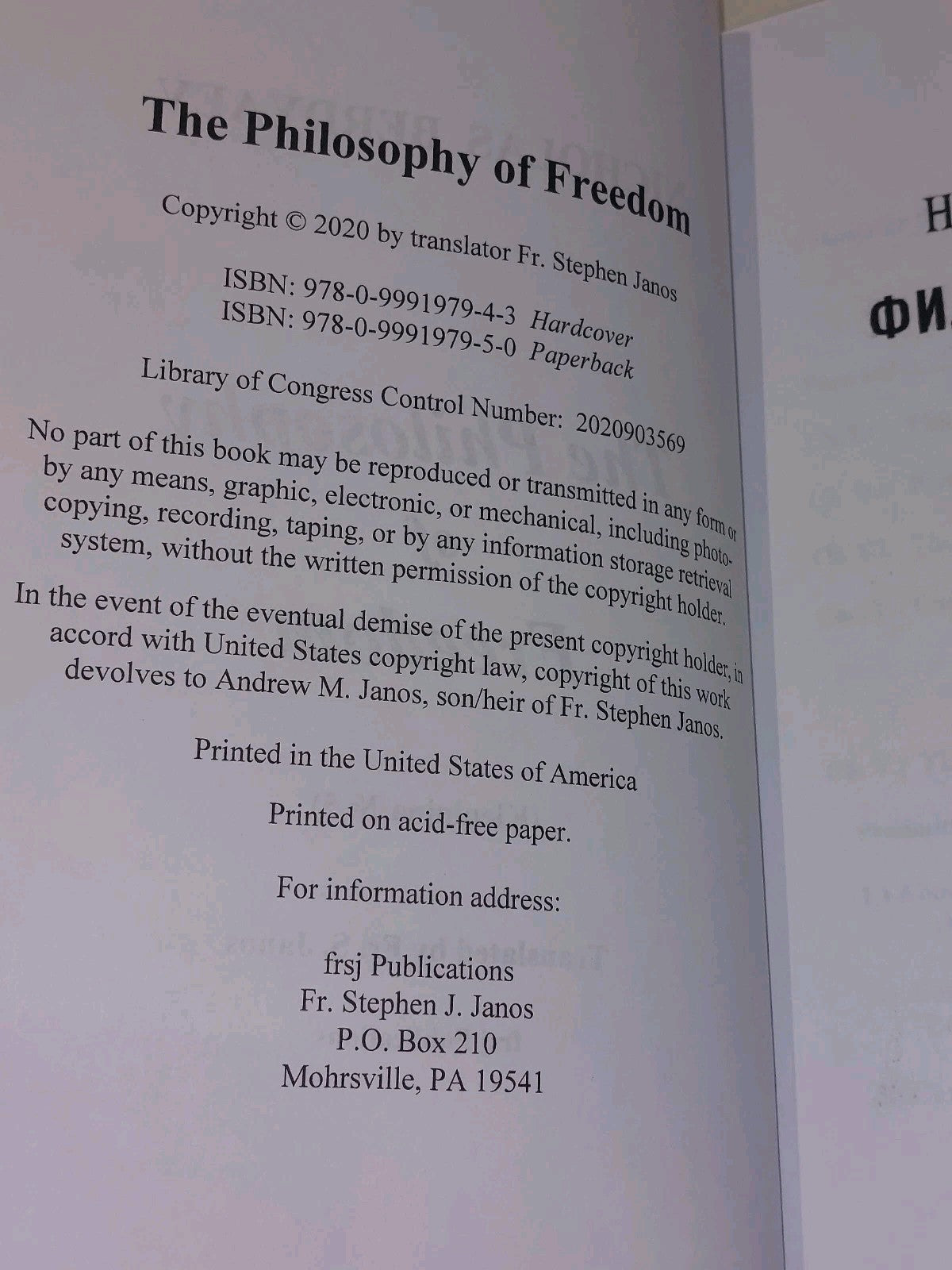 The Philosophy of Freedom By Nicholas Berdyaev (2020) Hb Book3