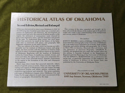 Historical Atlas of Oklahoma By John Morris & Edwin McReynolds 19851