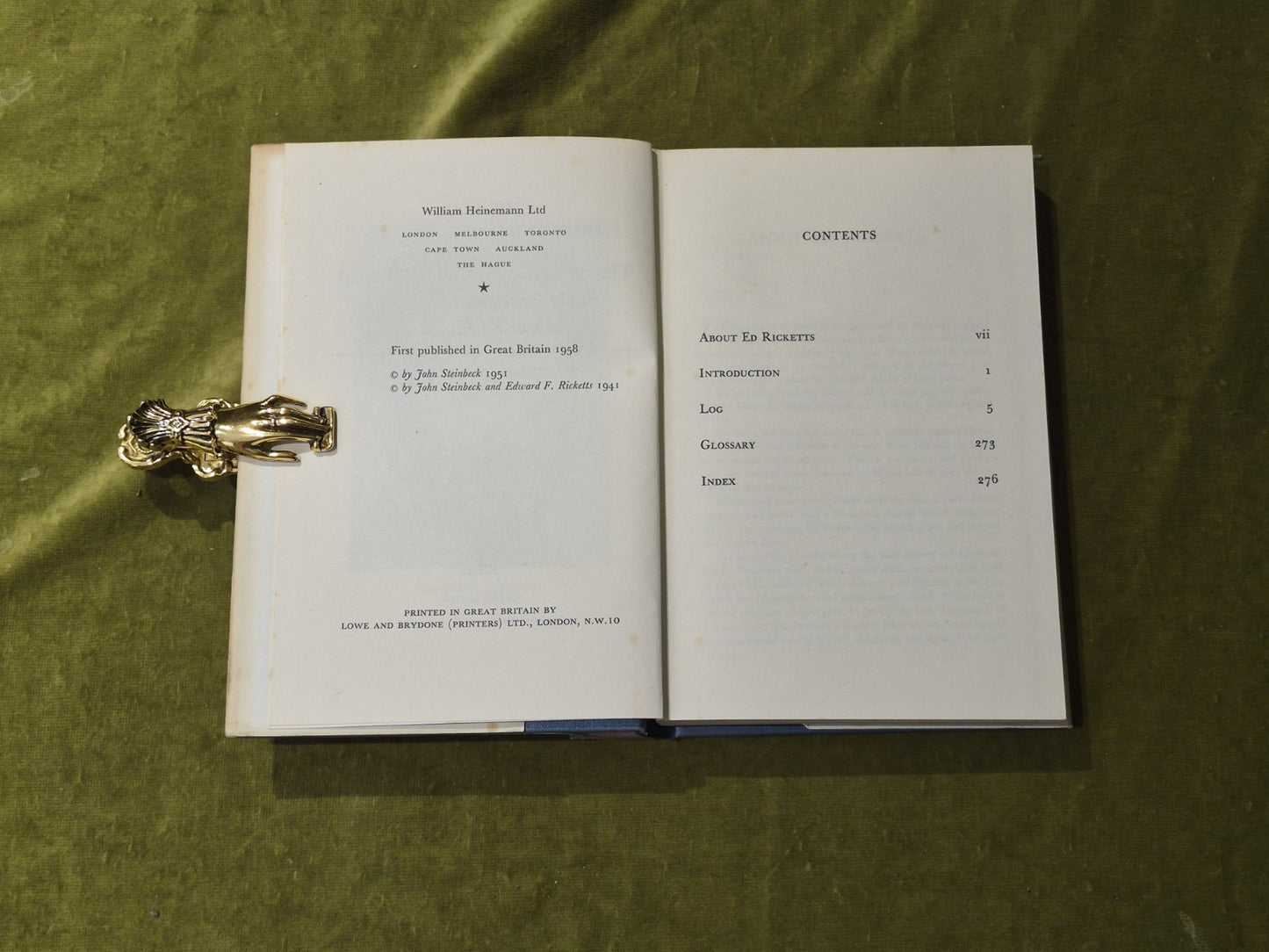 The Log from the Sea of Cortez - John Steinbeck 1st UK Ed H BDJ 19586
