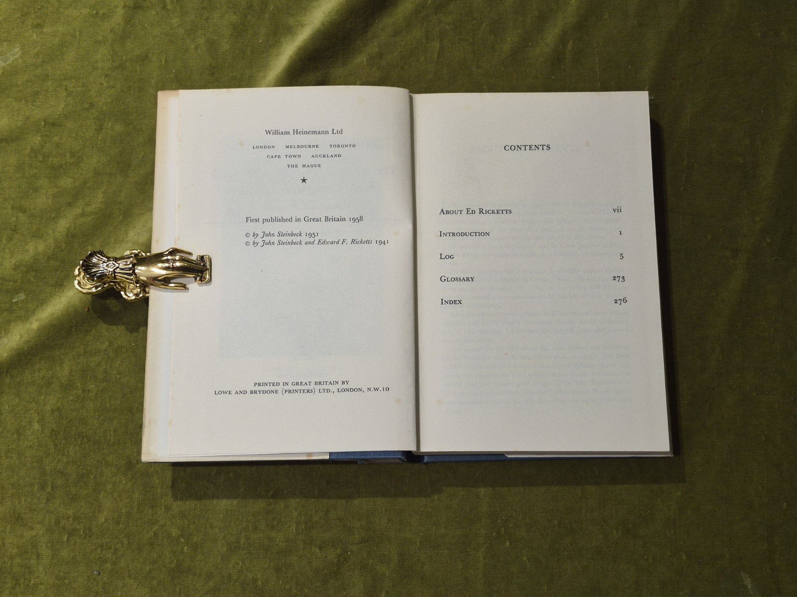 The Log from the Sea of Cortez - John Steinbeck 1st UK Ed H BDJ 19586