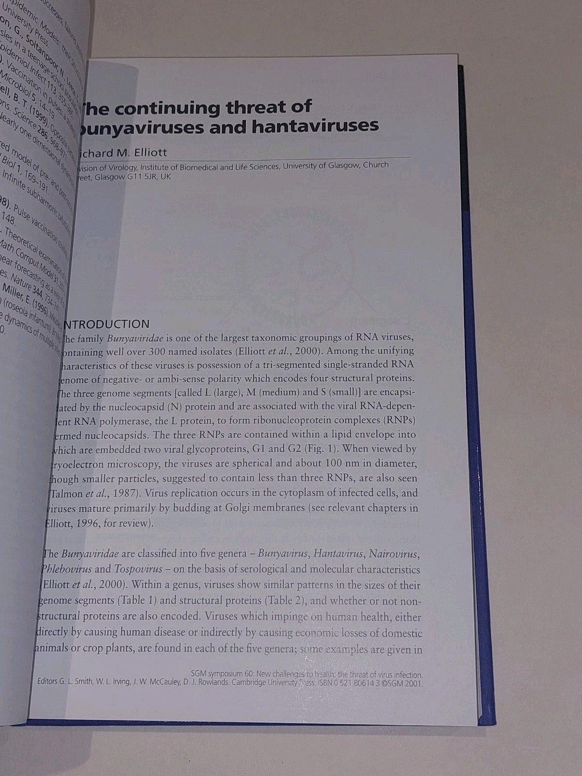 New Challenges to Health : The Threat of Virus Infection  Smith Irving Etc Hb3