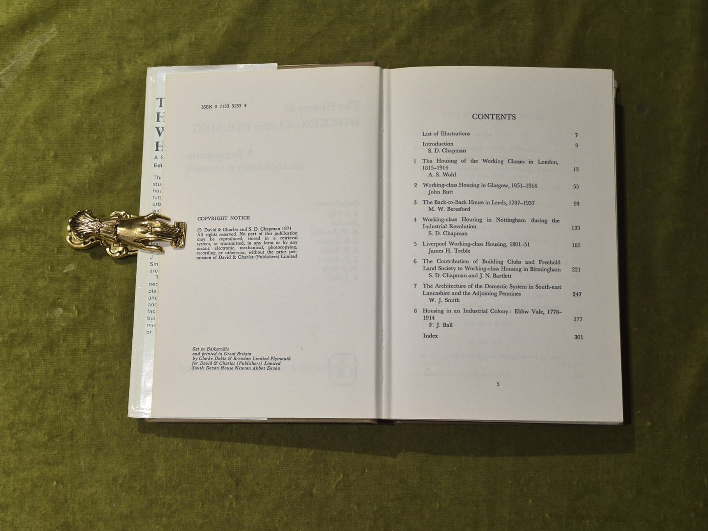 History of Working Class Housing : A Symposium - Stanley D Chapman 1971  HB DJ6