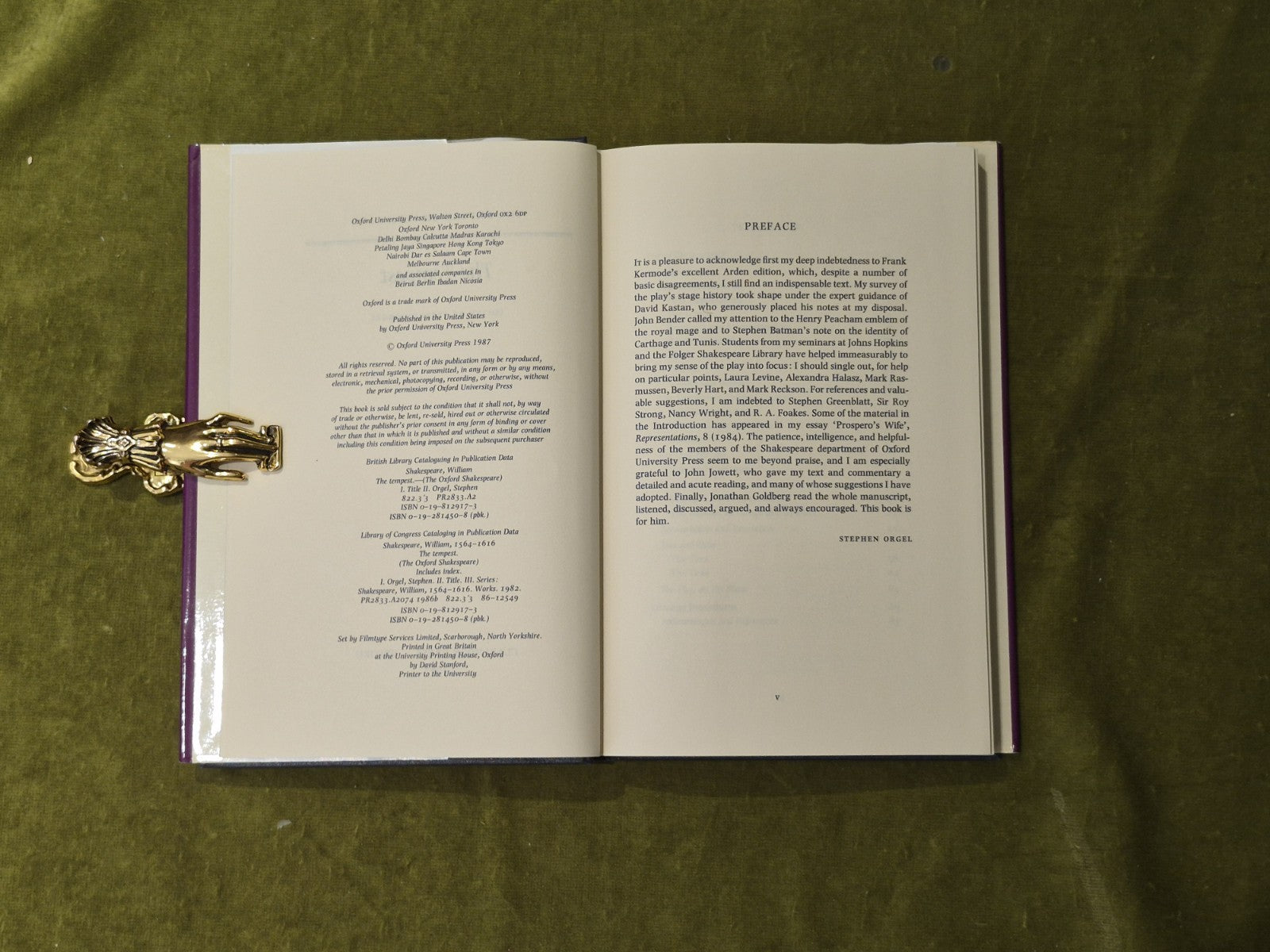 The Oxford Shakespeare - The Tempest - Ed. Stephen Orgel VGC HB DJ4