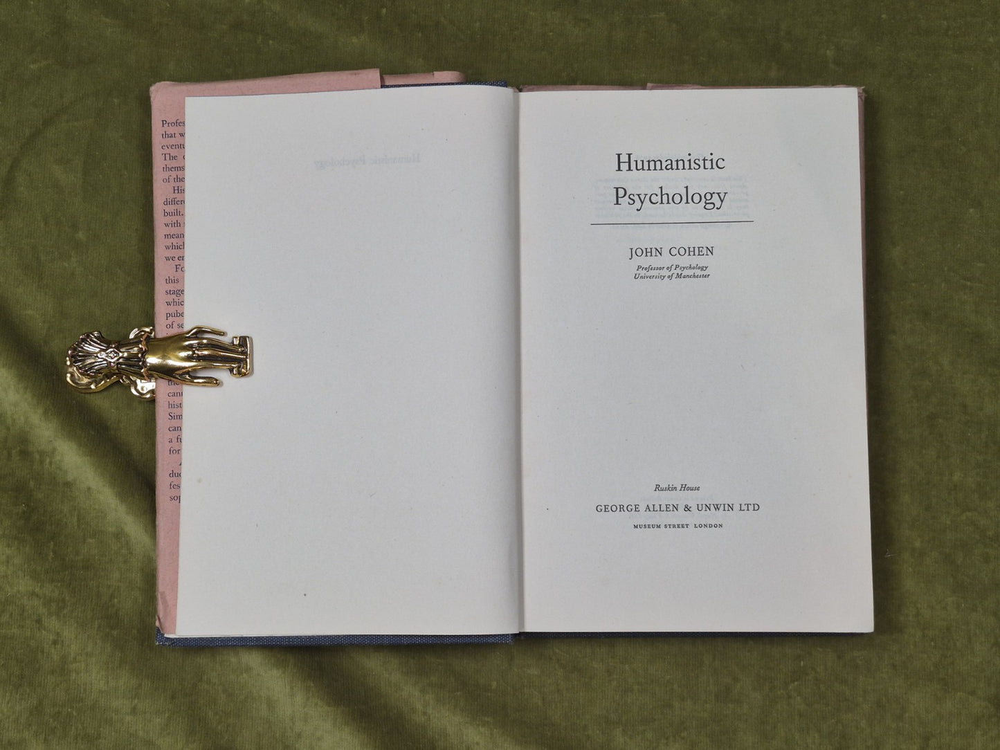 Humanistic Psychology - John Cohen , George Allen & Unwin 1958 1st HB DJ3