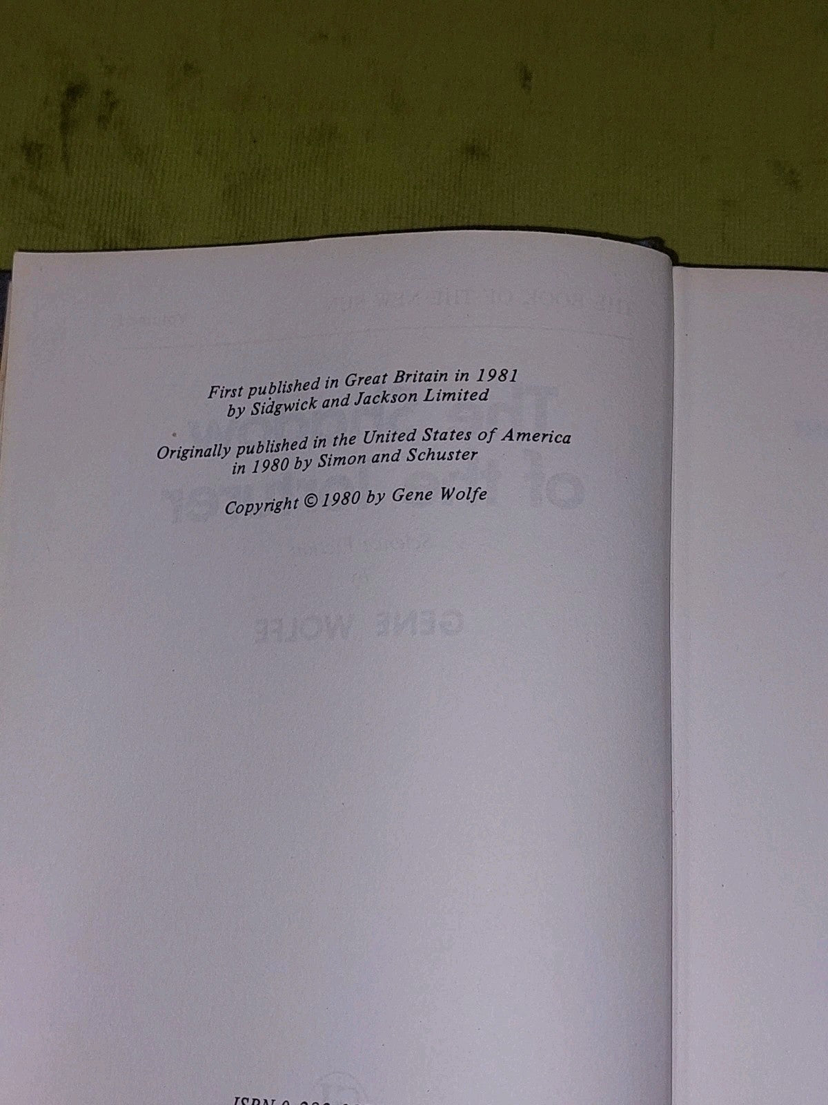 The Shadow of the Torturer  Gene Wolfe 1st UK Edition [Sidgwick & Jackson] 19816