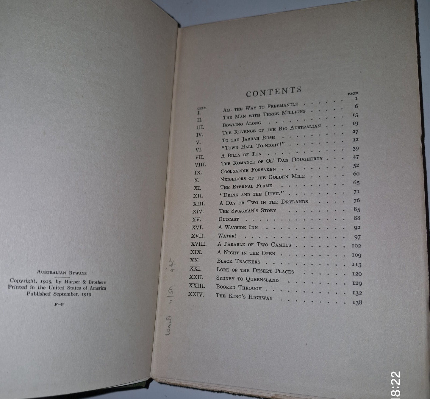 Australian Byways By Norman Duncan. 1915 1st Edition.8