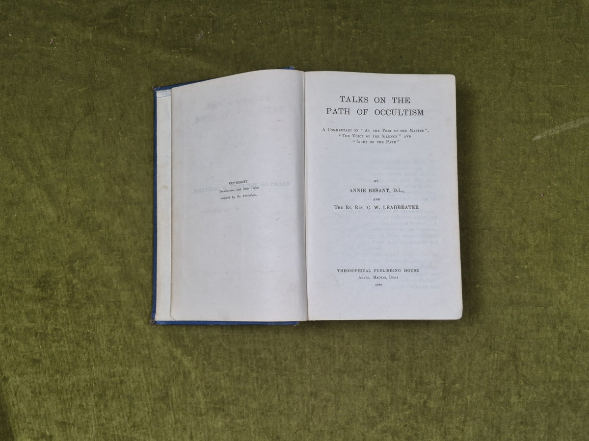 TALKS ON THE PATH OF OCCULTISM - 1926 1st Ed. - Besant & Leadbeater , Ex Lib4