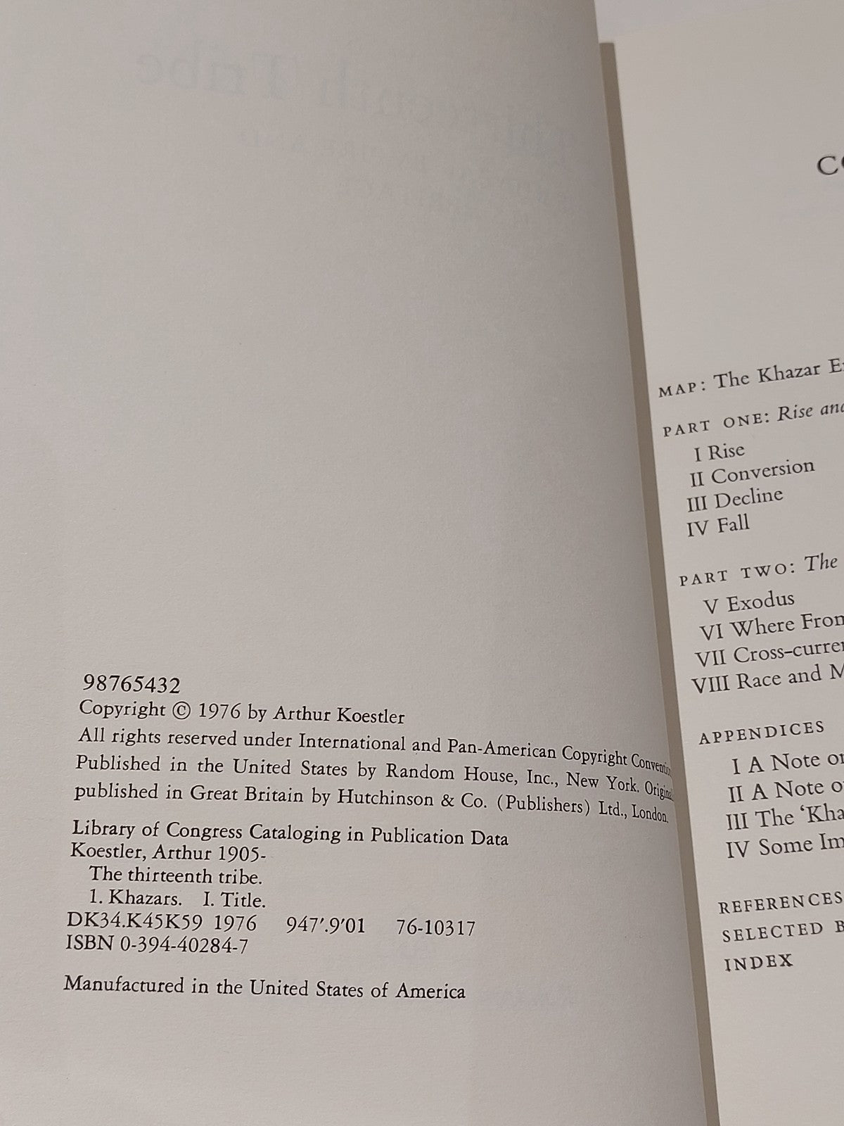 The Thriteenth Tribe By Arthur Koestler (1976) [Random House, NY] 1st Ed Hb Book7