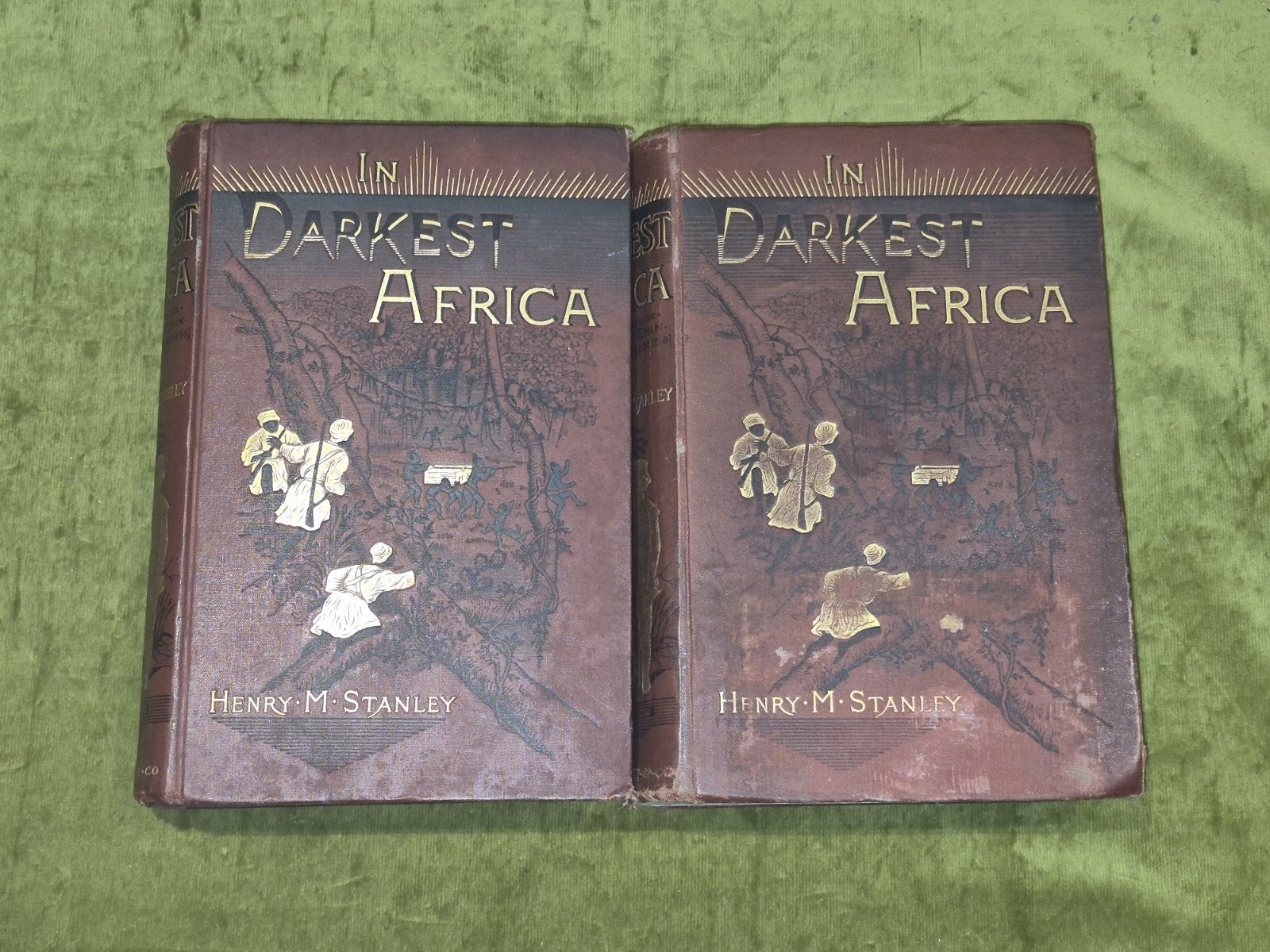 IN DARKEST AFRICA - HENRY M. STANLEY 2 Volume Edition Sampson Low Marston 1890 0