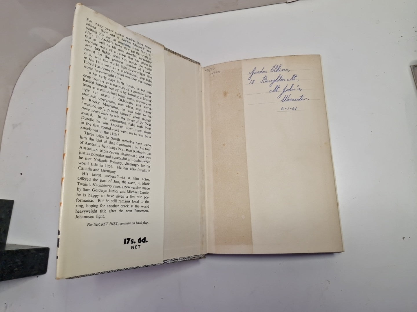 The Archie Moore Story 1st UK Edition Hardback in D/J 19602