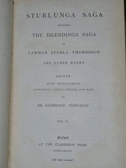 Sturlunga Saga Islendinga Saga Lawman Sturla Thordsson 1878 With Map6
