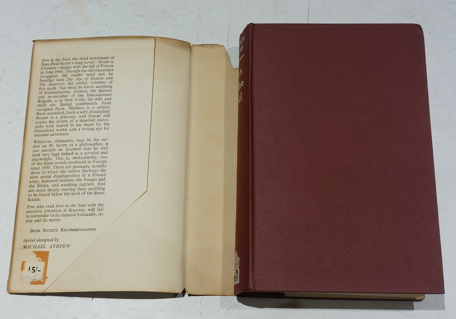 Iron In The Soul By Jeanpaul Sartre (1957) 1st Edition 4th Impression Hb Book3