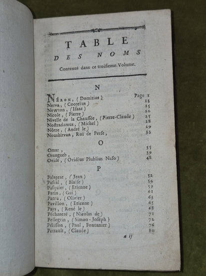 Dictionnaire Des Portraits et Acecdotes Des Hommes Illustres 1767 One Volume3