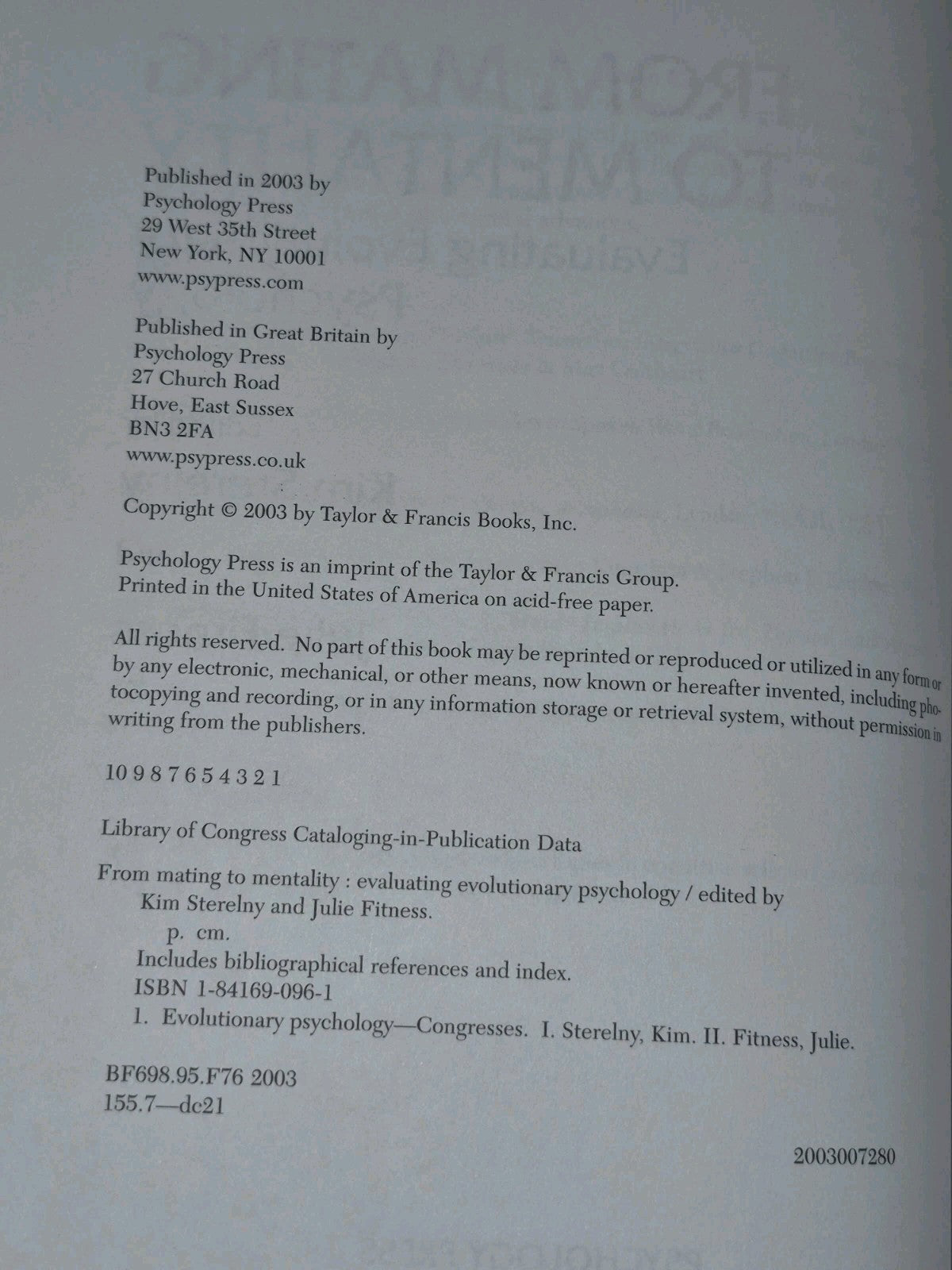 Kim Sterelny / From Mating to Mentality Evaluating Evolutionary Psychology 1st3