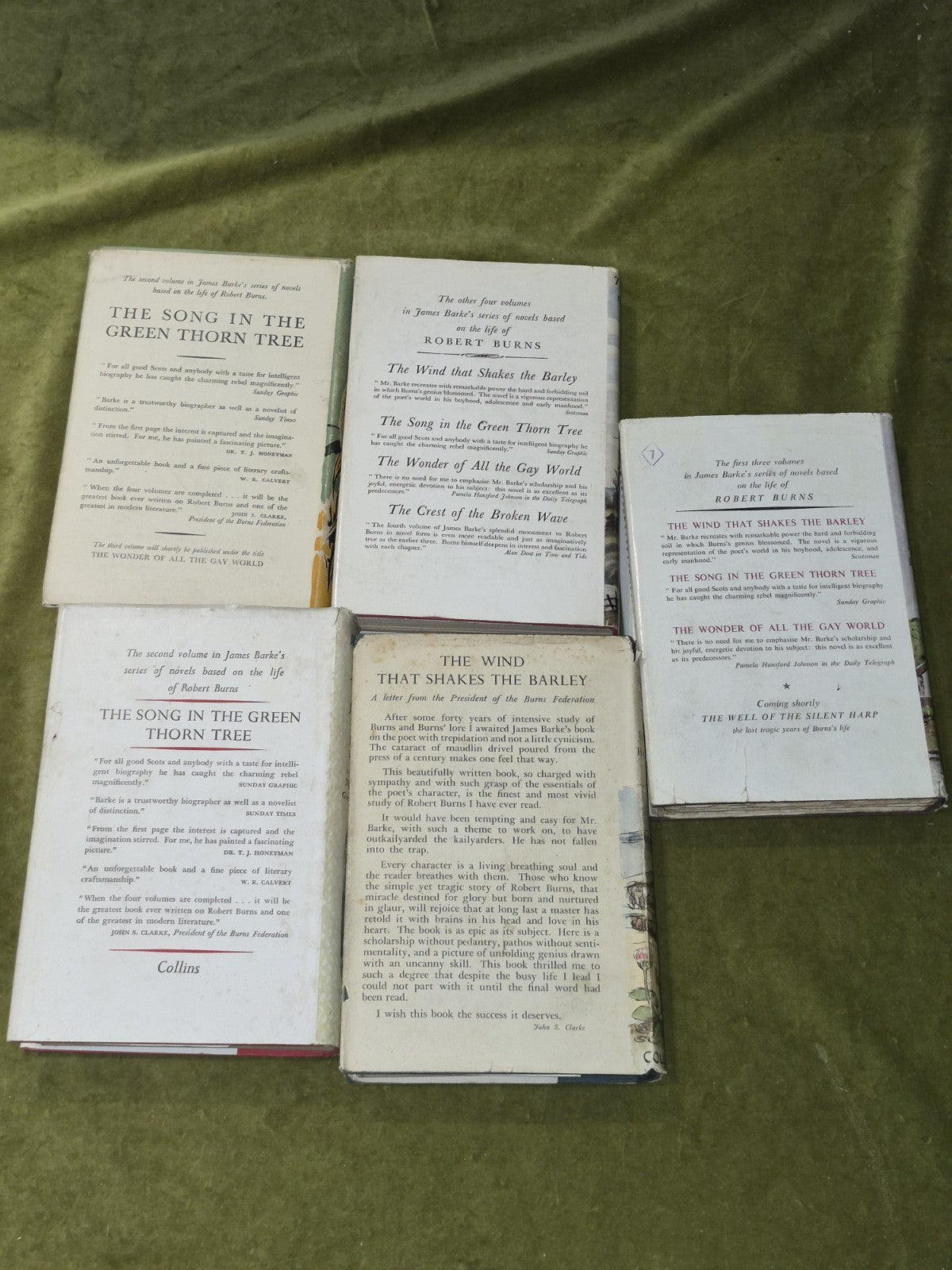 James Barke Robert Burns The Wind that Shakes the Barley First Editions Job Lot17