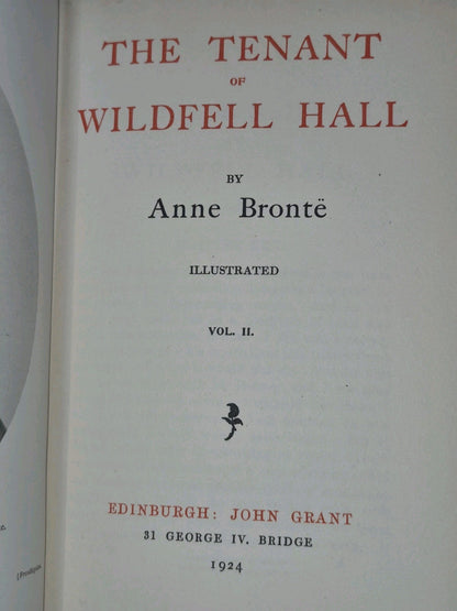 The Novels of the Sisters Bronte John Grant 1924 Edinburgh Incomplete 6 Volumes6