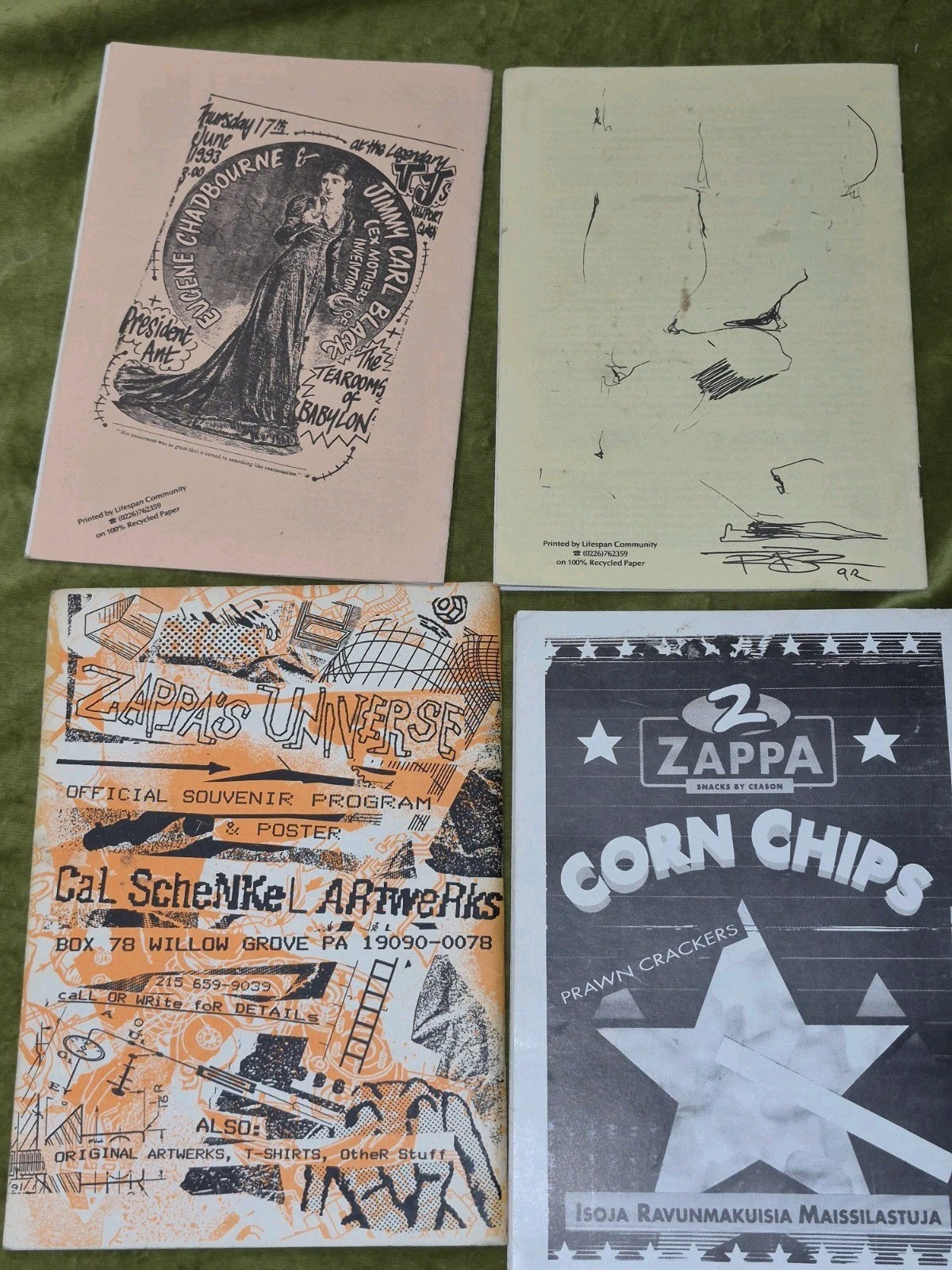 Frank Zappa Fanzines: Society Pages, T Mersh Duween #32, #28, #10, #81