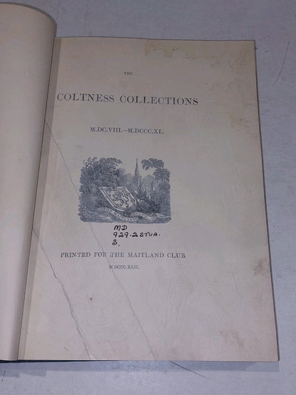 Maitland Club, The Coltness collections, M.DC.VIII.M.DCCC.XL (1842) Hb Book3