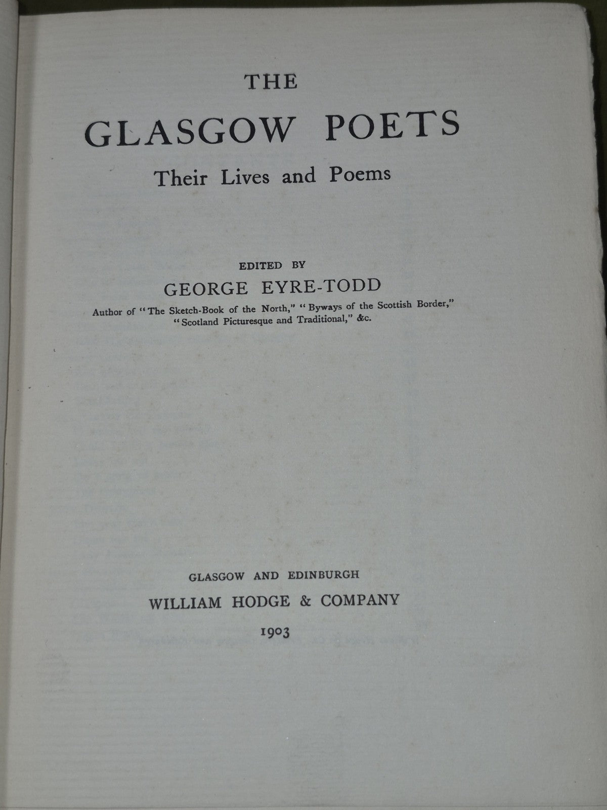 The Glasgow Poets WIlliam Hodge George Eyre-Todd 1903 First Edition4