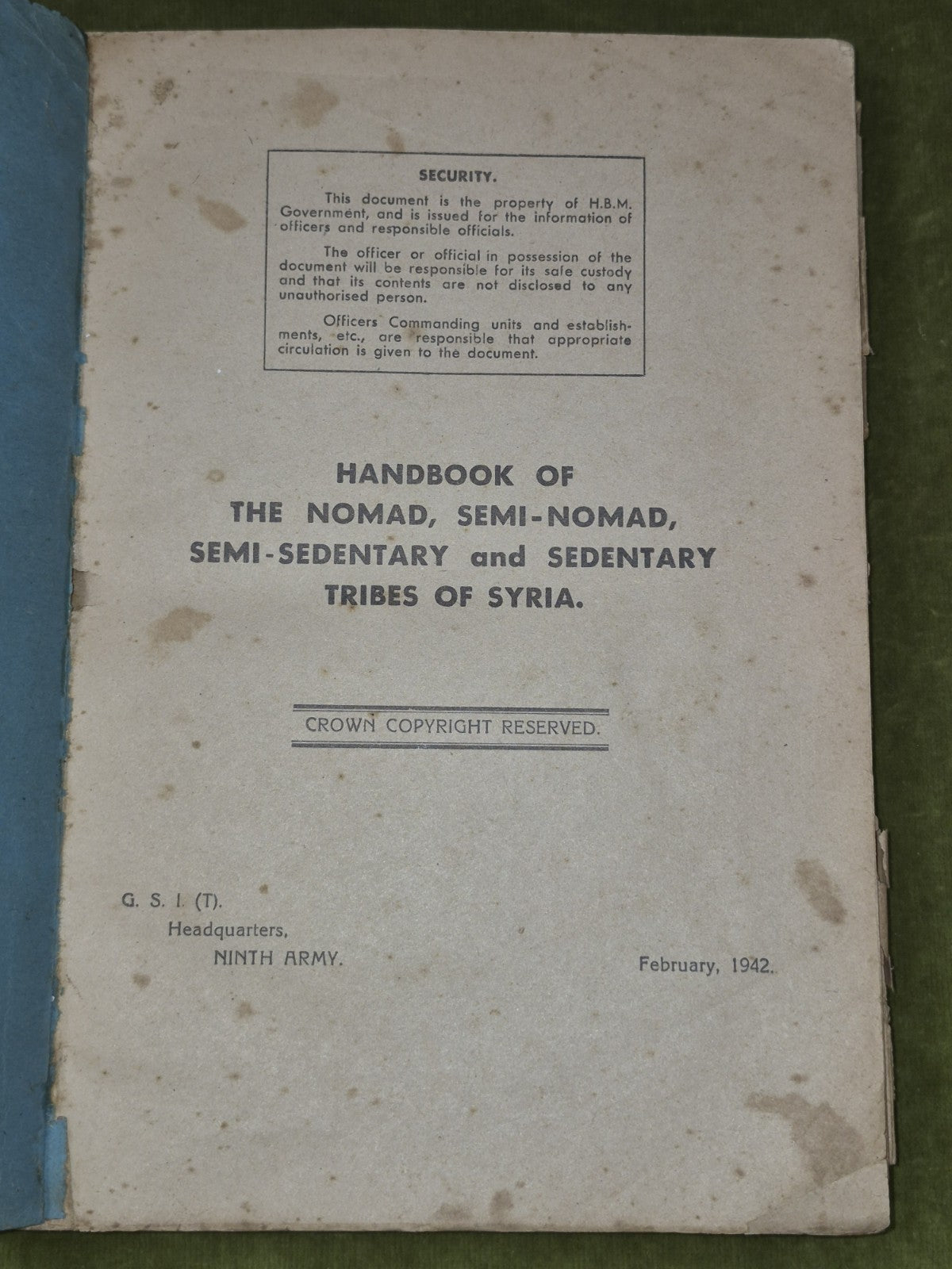 Handbook of the Nomad Semi-Nomad Semi-Sedentary Sedentary Tribes of Syria 3