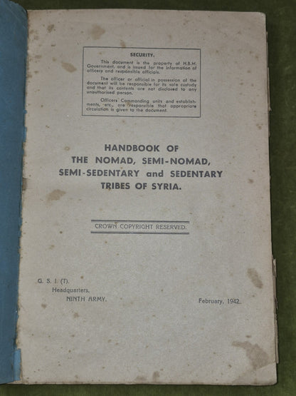 Handbook of the Nomad Semi-Nomad Semi-Sedentary Sedentary Tribes of Syria 3