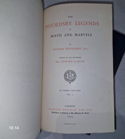 The Ingoldsby Legends (or Mirth and Marvels) 88th Edition - 1894 3 Volume Set8