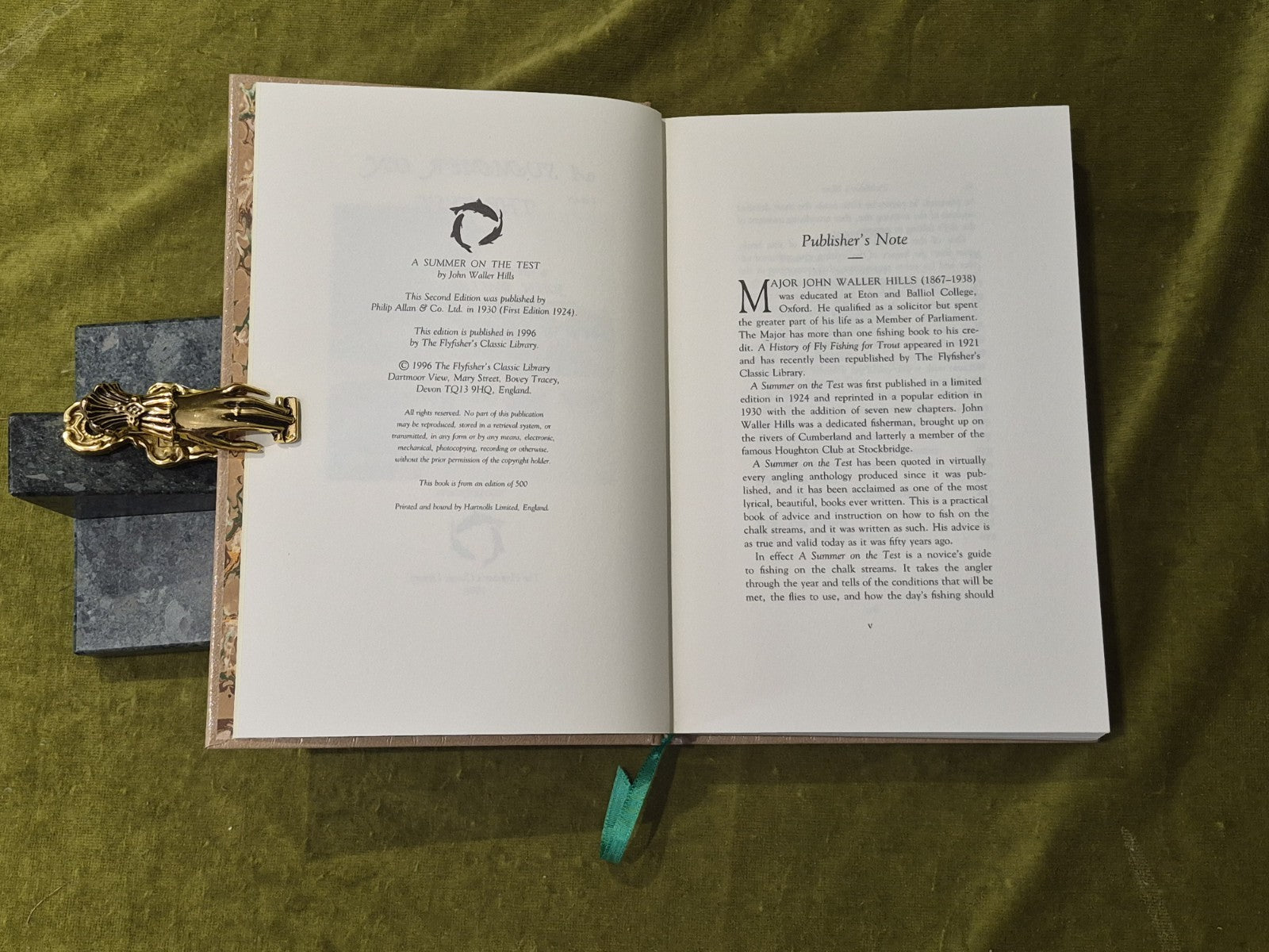 A Summer on the Test, John Waller Hills, 1996 Flyfishers Limited Edition5