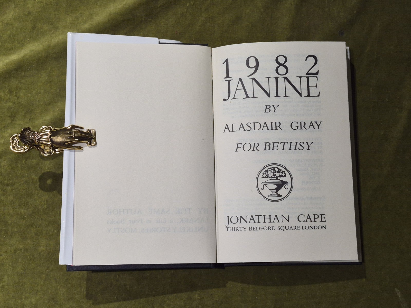 1982 Janine - Alasdair Gray - Jonathan Cape 1984 1st HB DJ4
