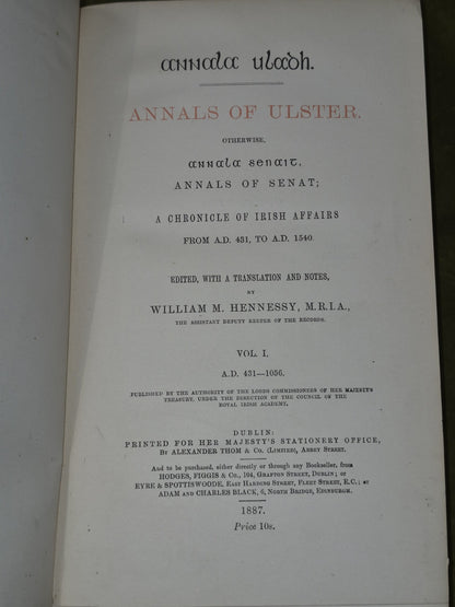 Annals of Ulster 431-1056 1887 Vol I William Hennessy Irish Affairs5