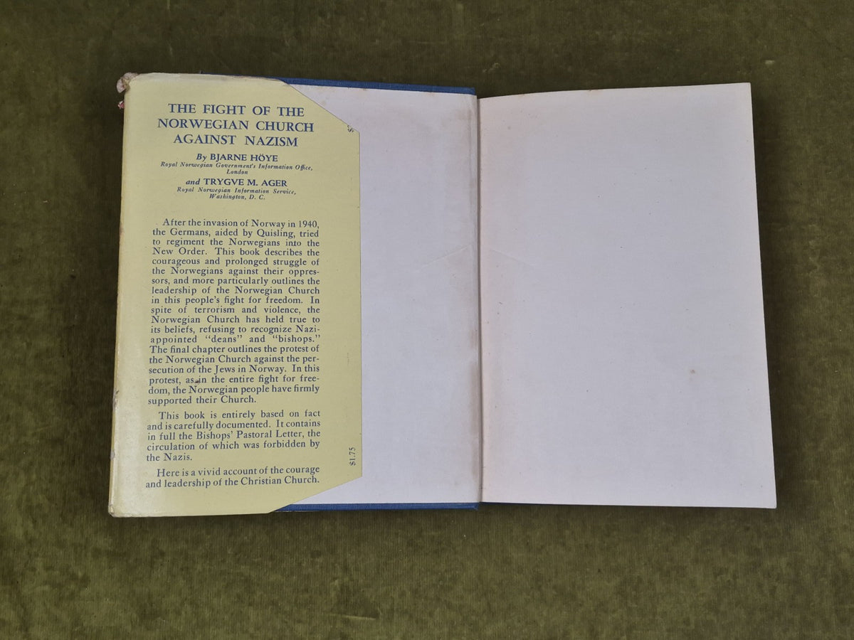 The Fight of the Norwegian Church Againt Nazism - Hoye & Ager 1943 Macmillan 1st3