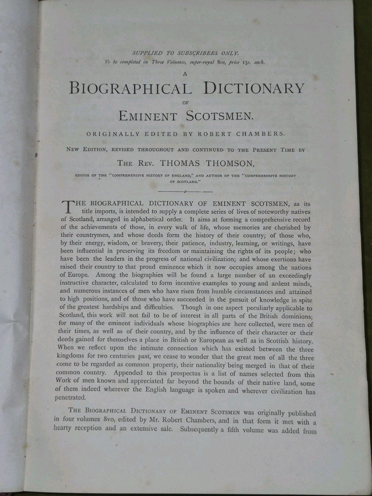 A Biographical Dictionary of Eminent Scotsmen Thomas Thomson 1868 Blackie12