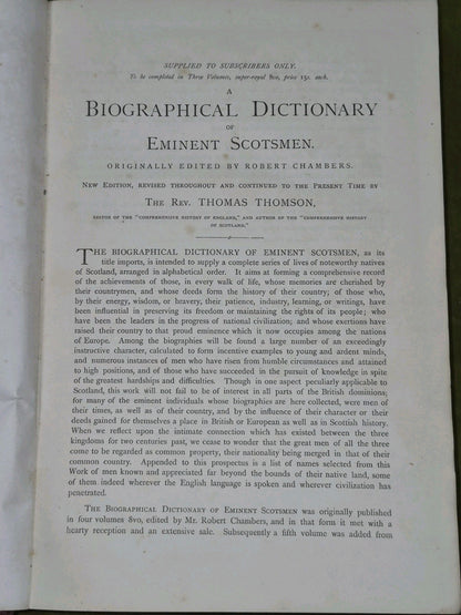 A Biographical Dictionary of Eminent Scotsmen Thomas Thomson 1868 Blackie12